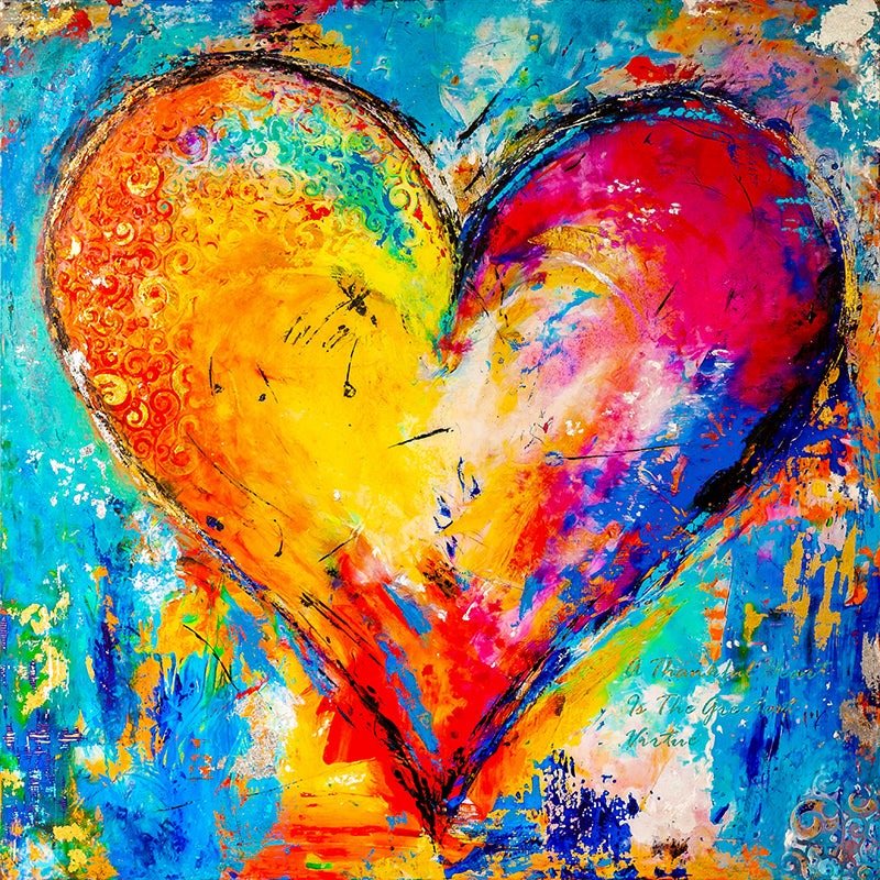 Passion Ignited - original heart painting by Ivan Guaderrama