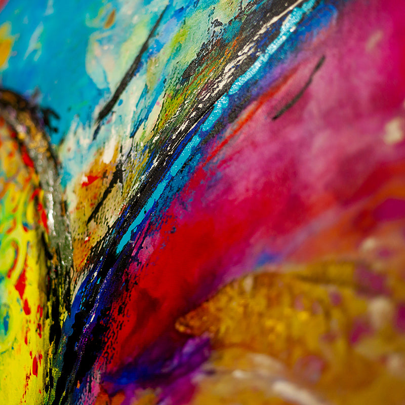 Passion Ignited canvas print in room setting - heart painting by Ivan Guaderrama