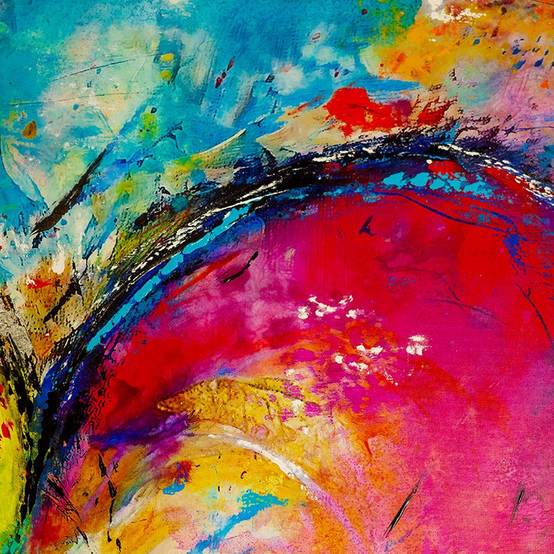 Passion Ignited canvas print in room setting - heart painting by Ivan Guaderrama