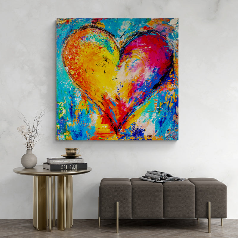 Passion Ignited artwork detail - original heart painting wall art