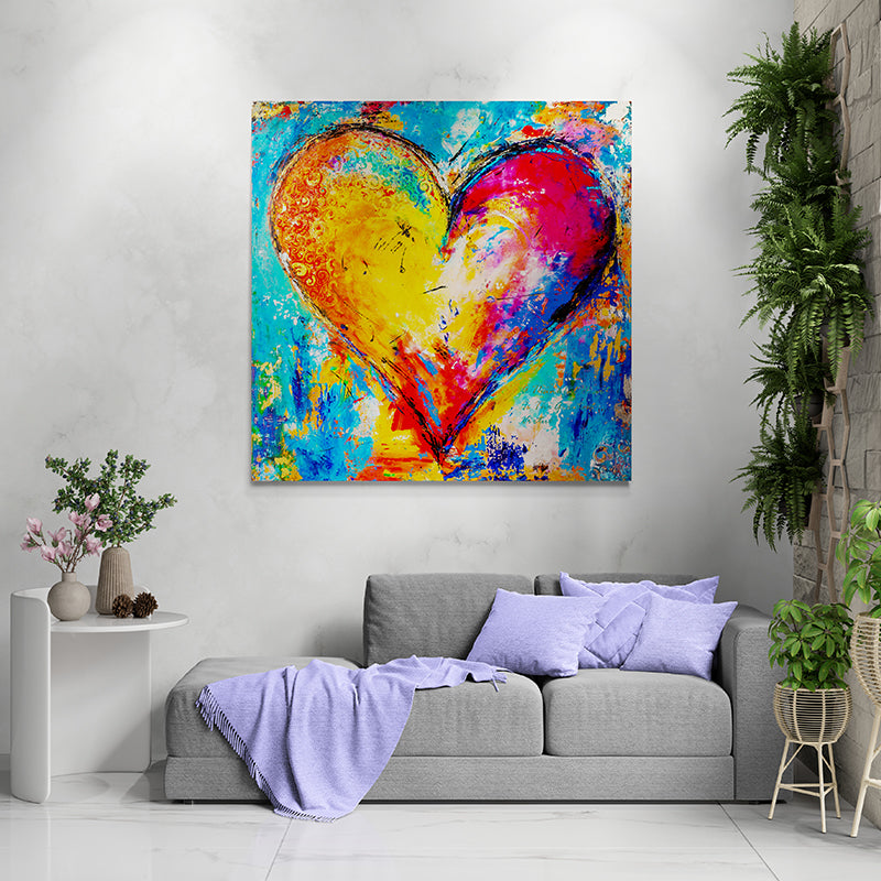 Passion Ignited artwork detail - original heart painting wall art