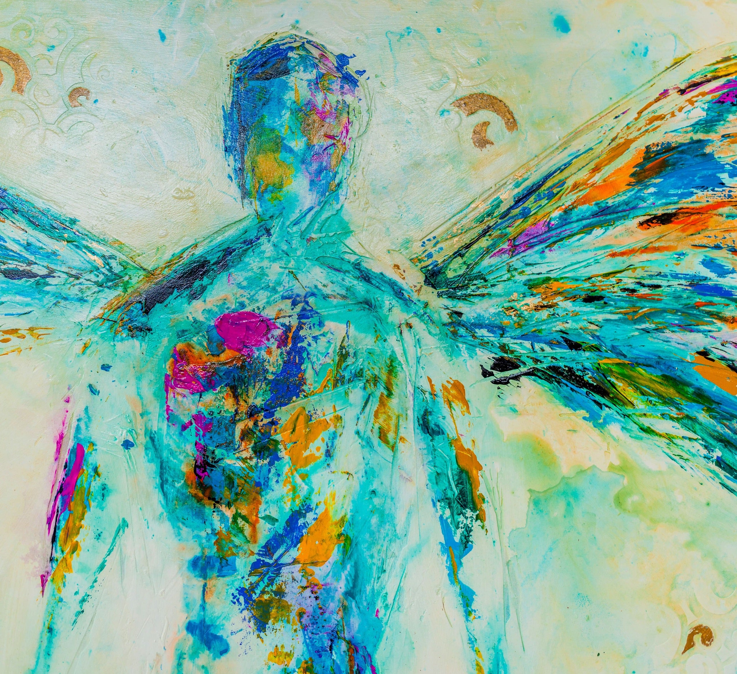 Perfect Soul canvas print in room setting - angel painting by Ivan Guaderrama
