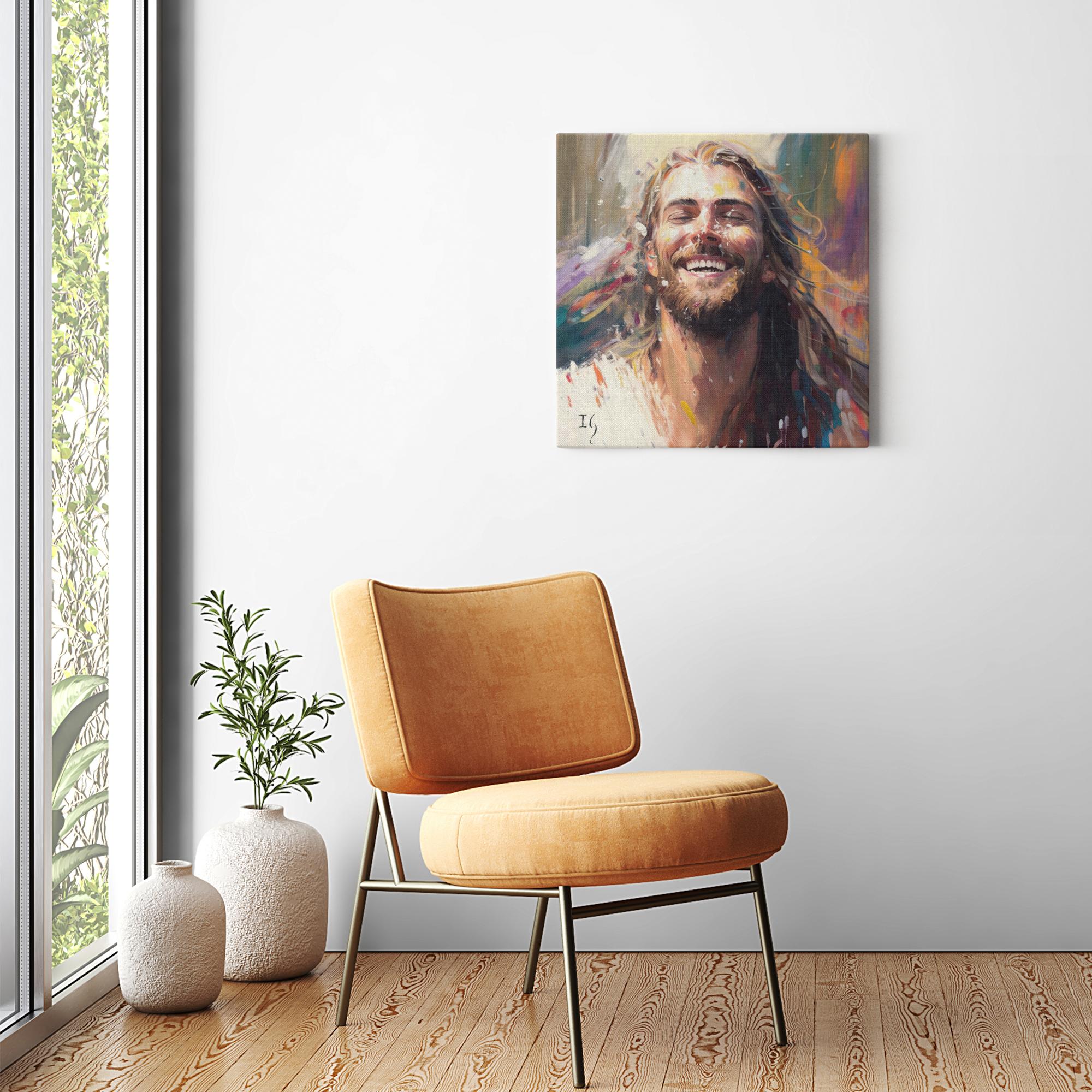 Jesus- The Light of Love-Canvas artwork detail - interactive canvas print that comes alive with mobile app wall art