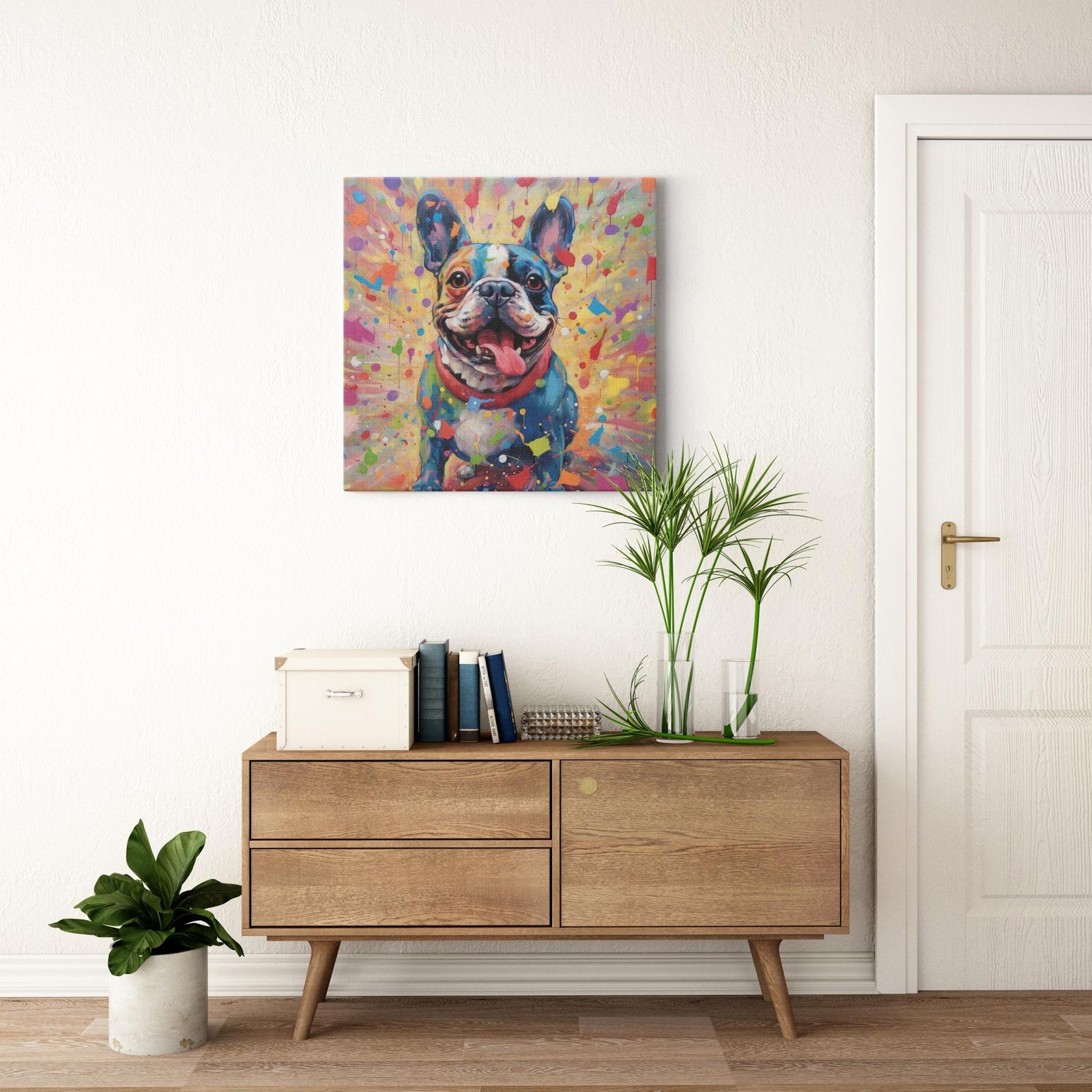 Jubilant Color Strokes artwork detail - colorful pet portrait art wall art