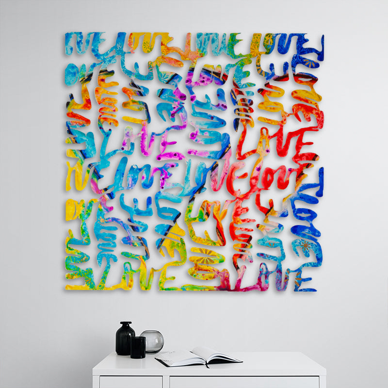 Radiance of Love canvas print in room setting - wall sculpture by Ivan Guaderrama