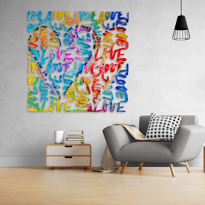 Radiance of Love canvas print in room setting - wall sculpture by Ivan Guaderrama
