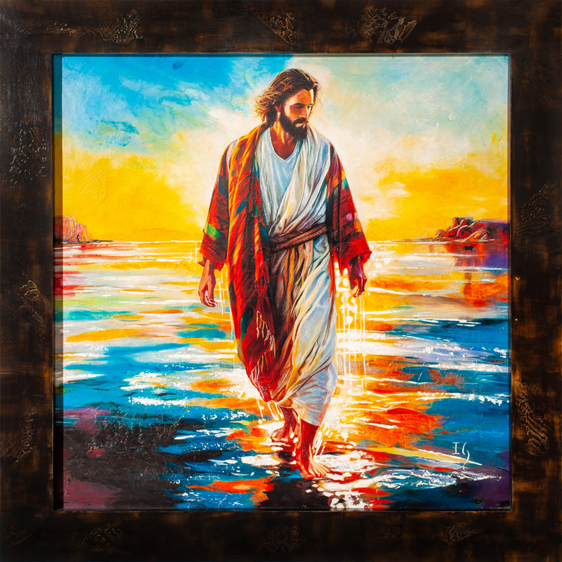 Jesus - Serenity - limited edition original painting by Ivan Guaderrama