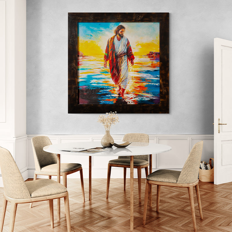 Jesus - Serenity canvas print in room setting - limited edition art by Ivan Guaderrama
