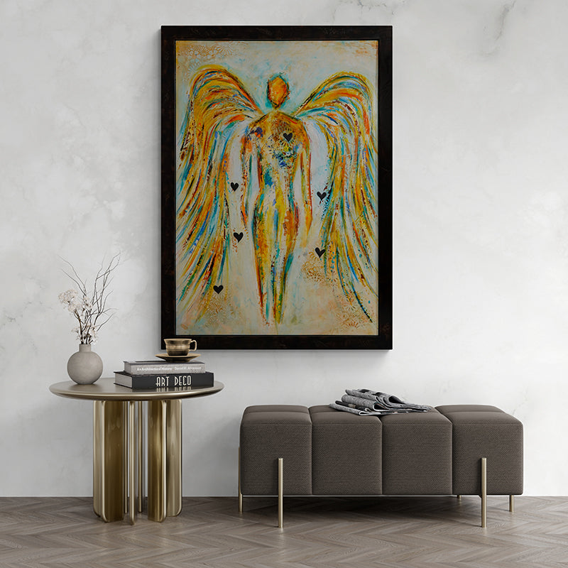 Soul´s Guardian artwork detail - original heart painting wall art