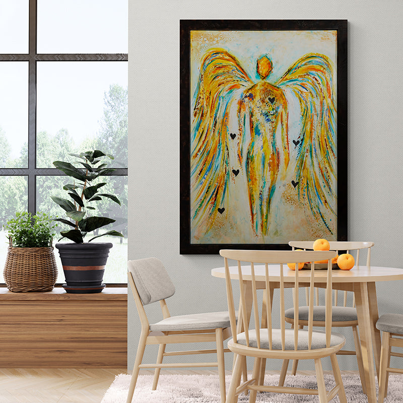 Soul´s Guardian artwork detail - original heart painting wall art