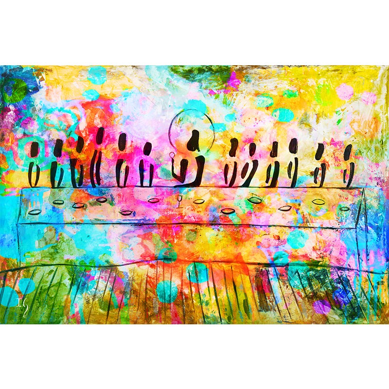The Last Supper - LIMITED EDITION - original abstract painting by Ivan Guaderrama