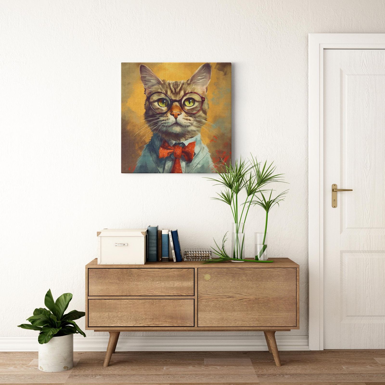 Warmth and Wisdom artwork detail - colorful pet portrait art wall art