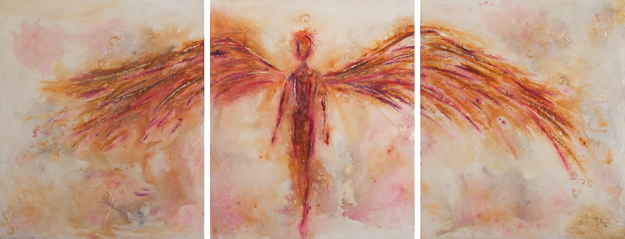 The Great Guardian - original angel painting by Ivan Guaderrama