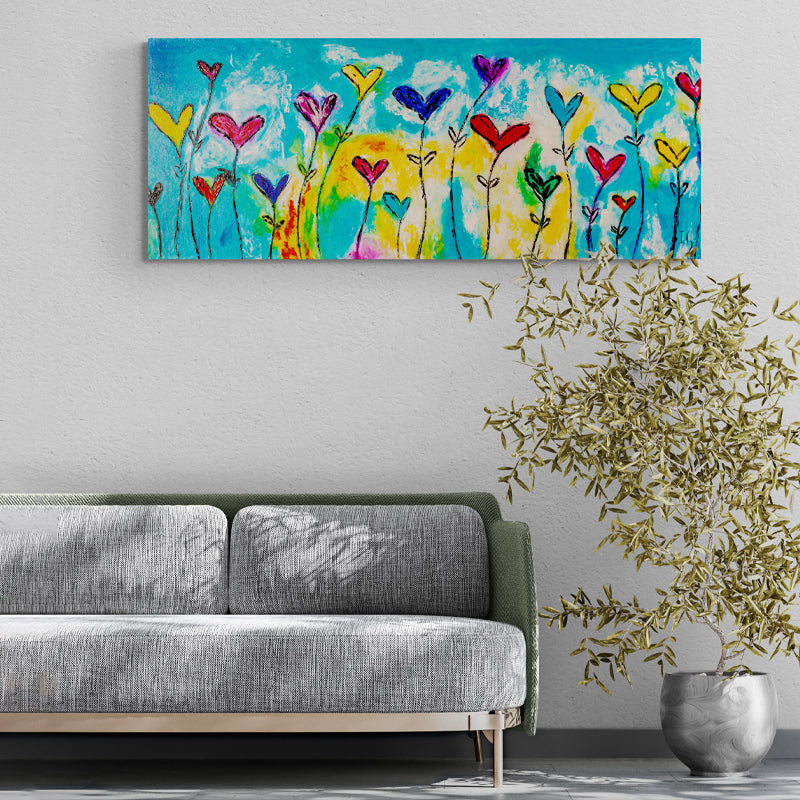The Garden of Joyful Hearts artwork detail - limited edition original painting wall art