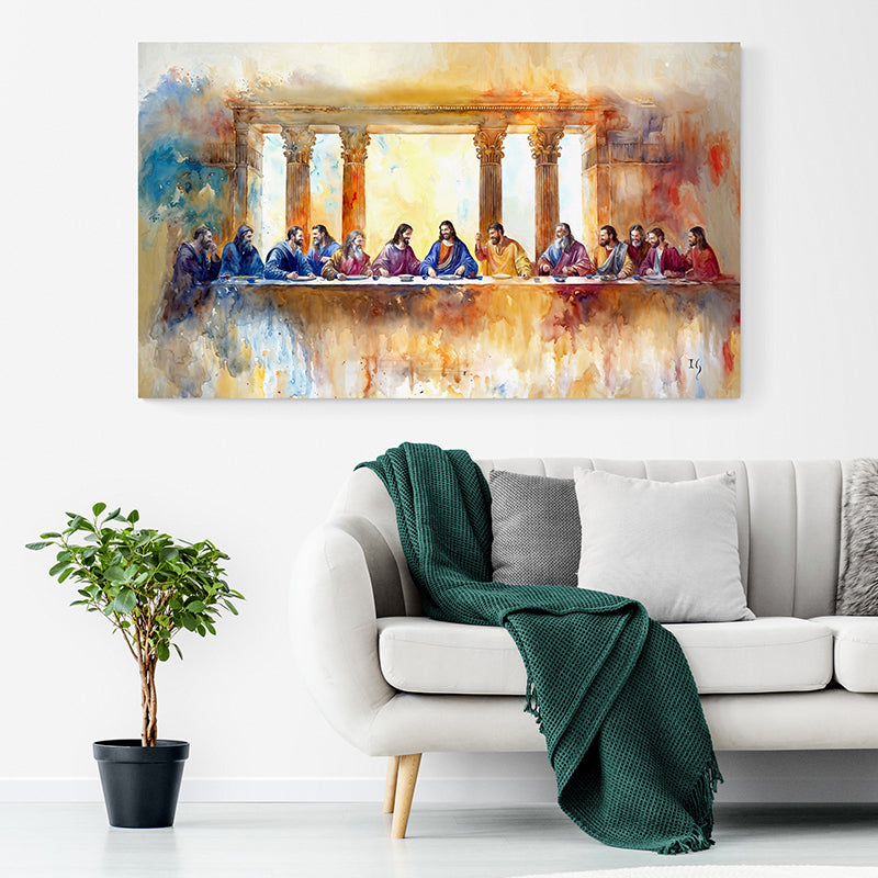 The Last Supper - Whispers of Eternity - Limited Edition canvas print in room setting - limited edition art by Ivan Guader...