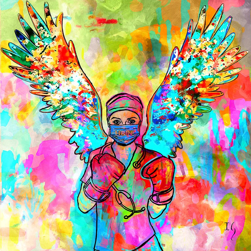 Today I Choose Hope - LIMITED EDITION - original angel painting by Ivan Guaderrama