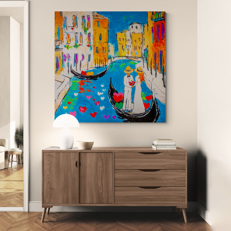 Together in Every Heartbeat canvas print in room setting - heart painting by Ivan Guaderrama