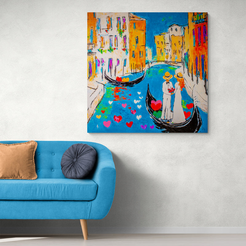 Together in Every Heartbeat canvas print in room setting - heart painting by Ivan Guaderrama