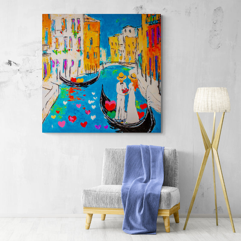 Together in Every Heartbeat canvas print in room setting - heart painting by Ivan Guaderrama