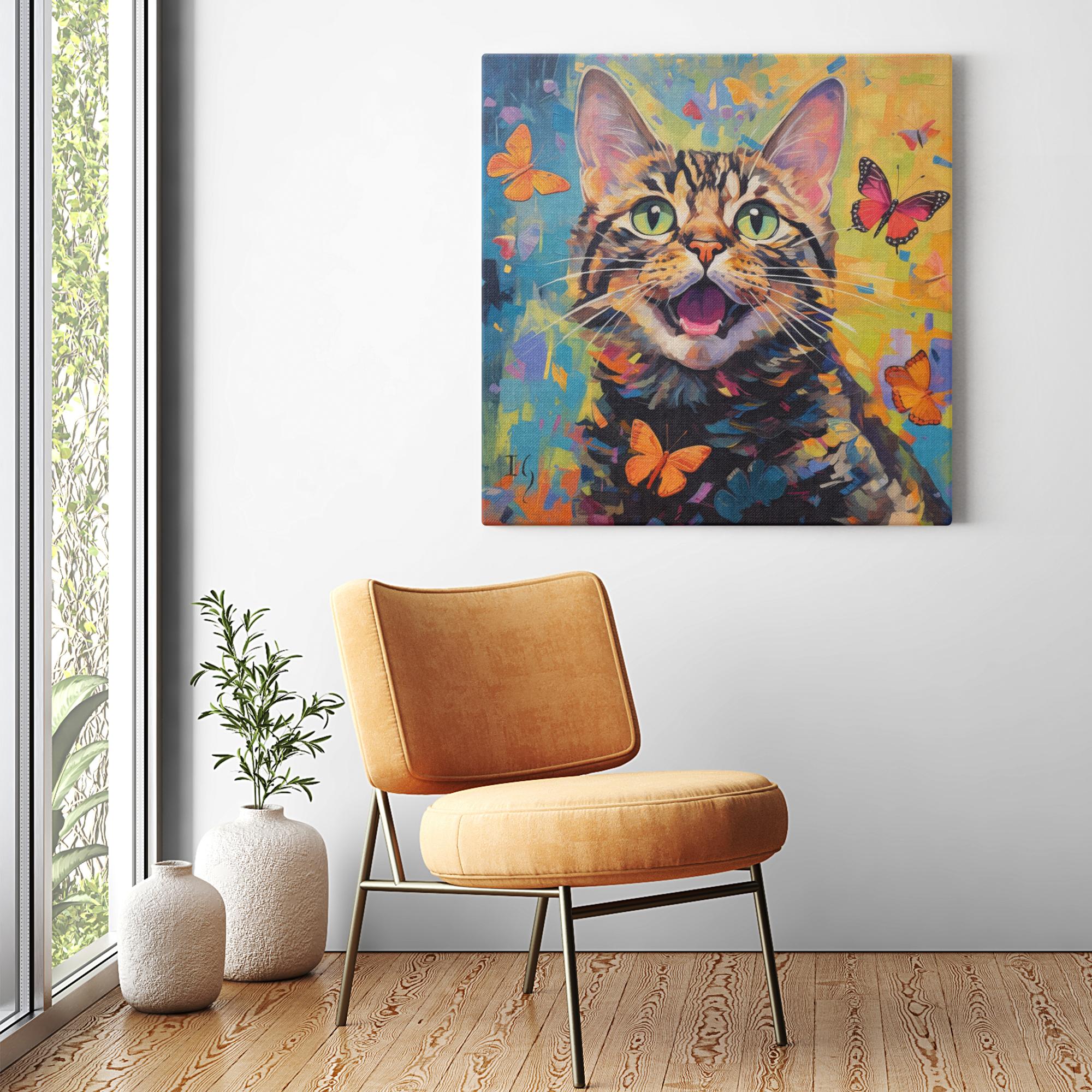 Wings of Surprise artwork detail - colorful pet portrait art wall art