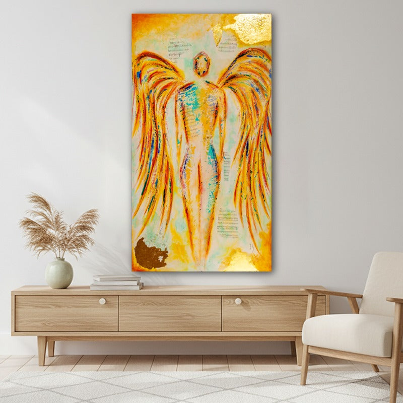 Christian wall art painting 'Under His Wings' by Ivan Guaderrama, image 2