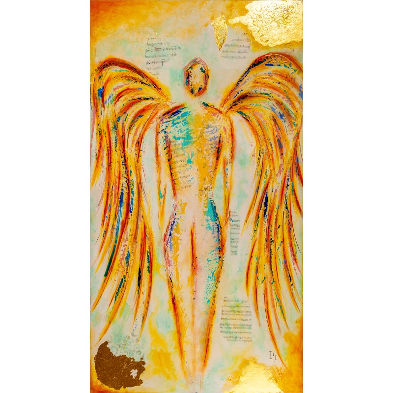 Christian wall art painting 'Under His Wings' by Ivan Guaderrama