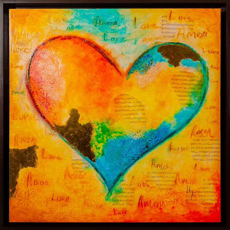 Christian wall art painting 'Universal Love' by Ivan Guaderrama