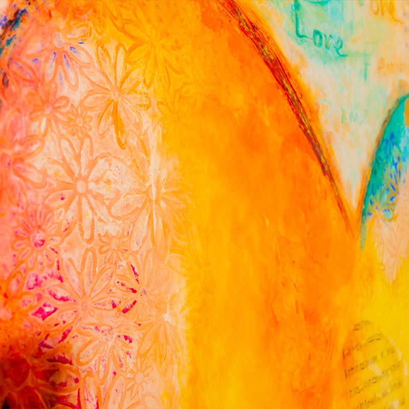 Christian wall art painting 'Universal Love' by Ivan Guaderrama, image 5
