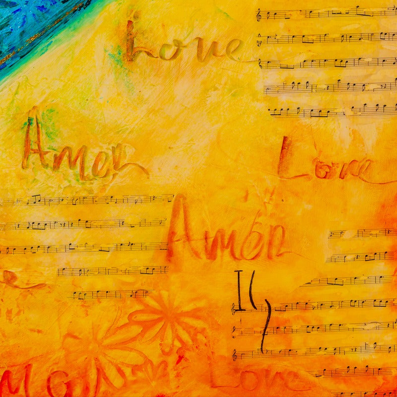 Christian wall art painting 'Universal Love' by Ivan Guaderrama, image 3