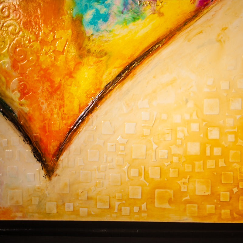 Christian wall art painting 'Vibrant Affection' by Ivan Guaderrama, image 3