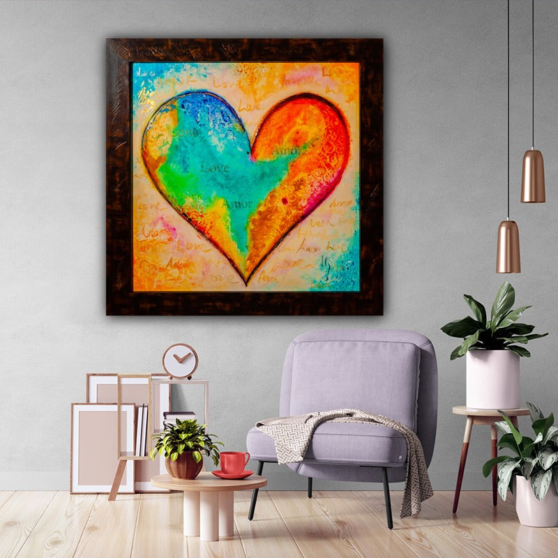 Heart painting 'Vibrant Unity Heart' by Ivan Guaderrama, abstract love art, vibrant colors, image 2