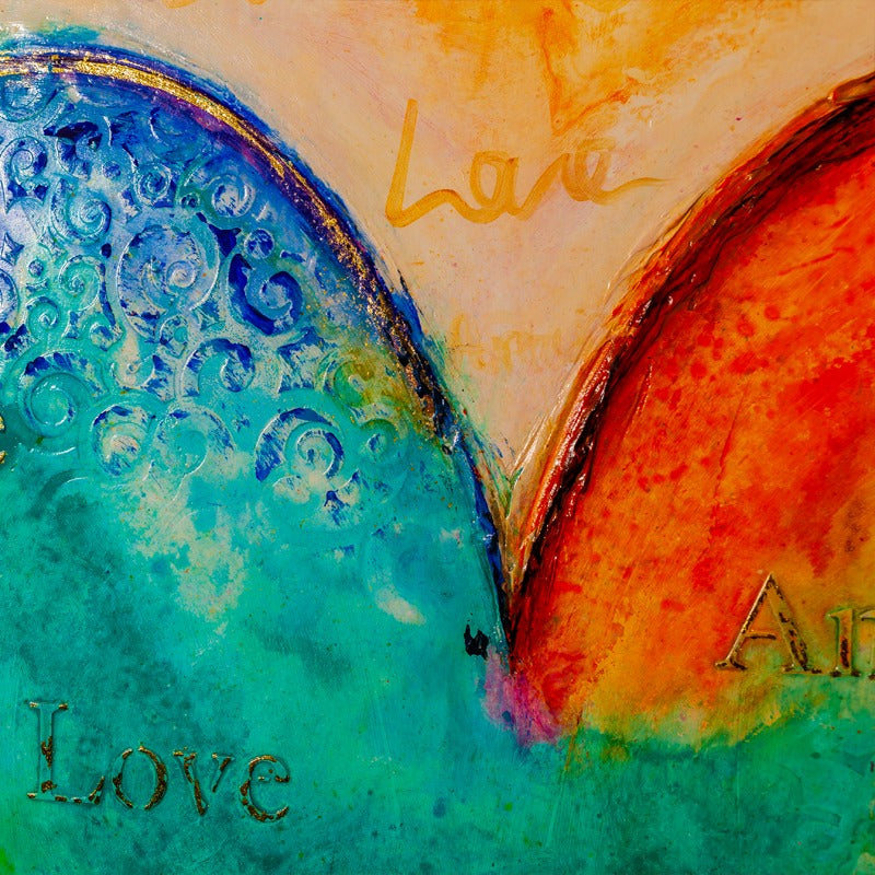 Heart painting 'Vibrant Unity Heart' by Ivan Guaderrama, abstract love art, vibrant colors, image 5