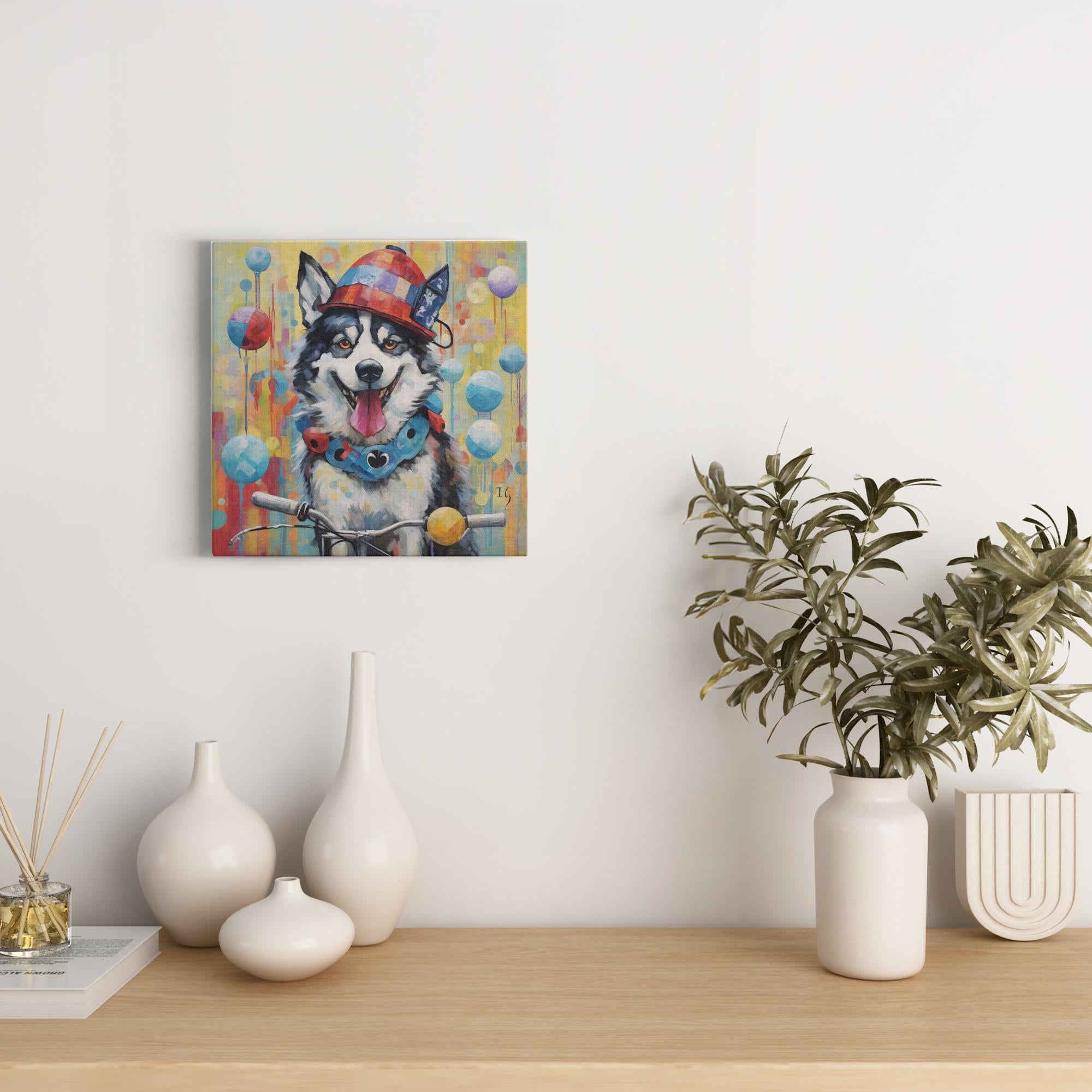 Jester Playful Essence artwork detail - colorful pet portrait art wall art