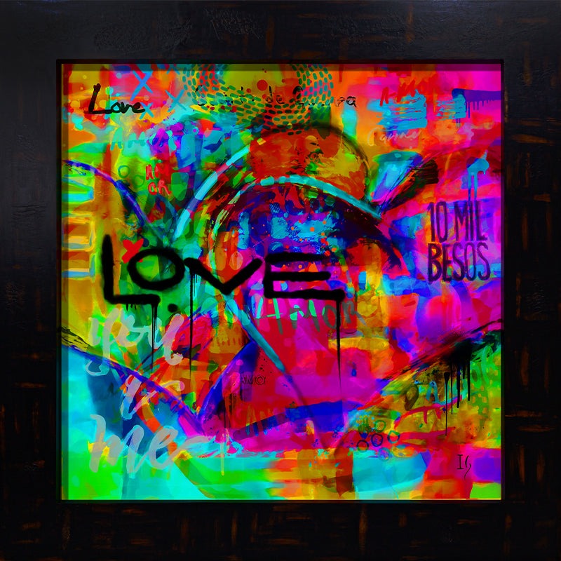 WAR ROOM - LIMITED EDITION Acrylic & Led - limited edition original painting by Ivan Guaderrama