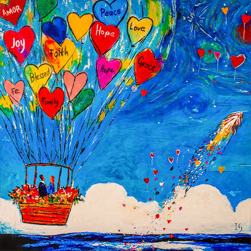 Where Love Takes Us - original heart painting by Ivan Guaderrama