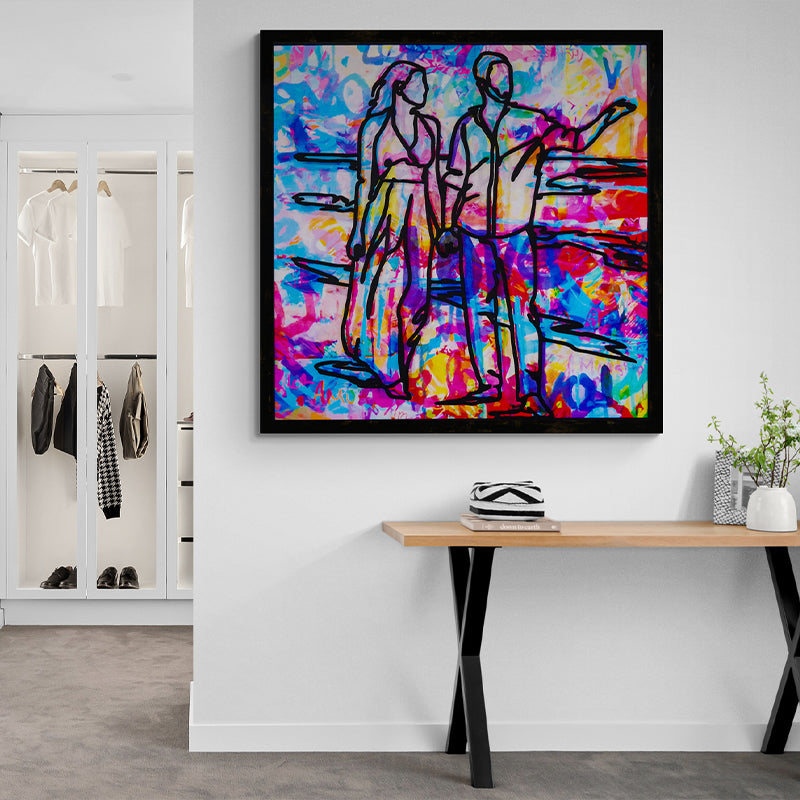 YOUR HEART IS MY DESTINY - LIMITED EDITION canvas print in room setting - abstract art by Ivan Guaderrama