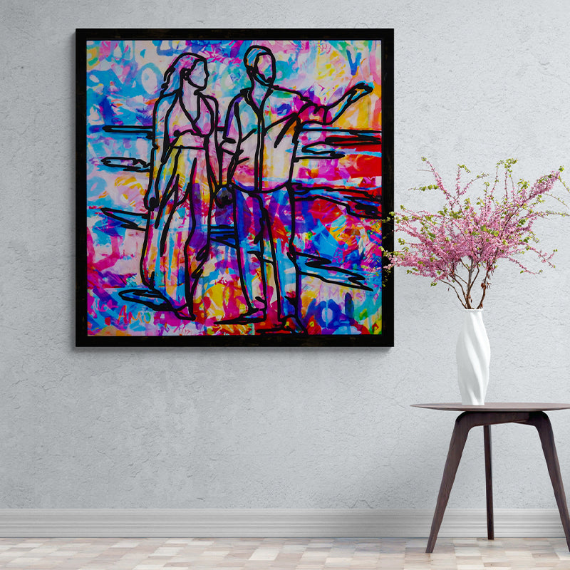 YOUR HEART IS MY DESTINY - LIMITED EDITION canvas print in room setting - abstract art by Ivan Guaderrama