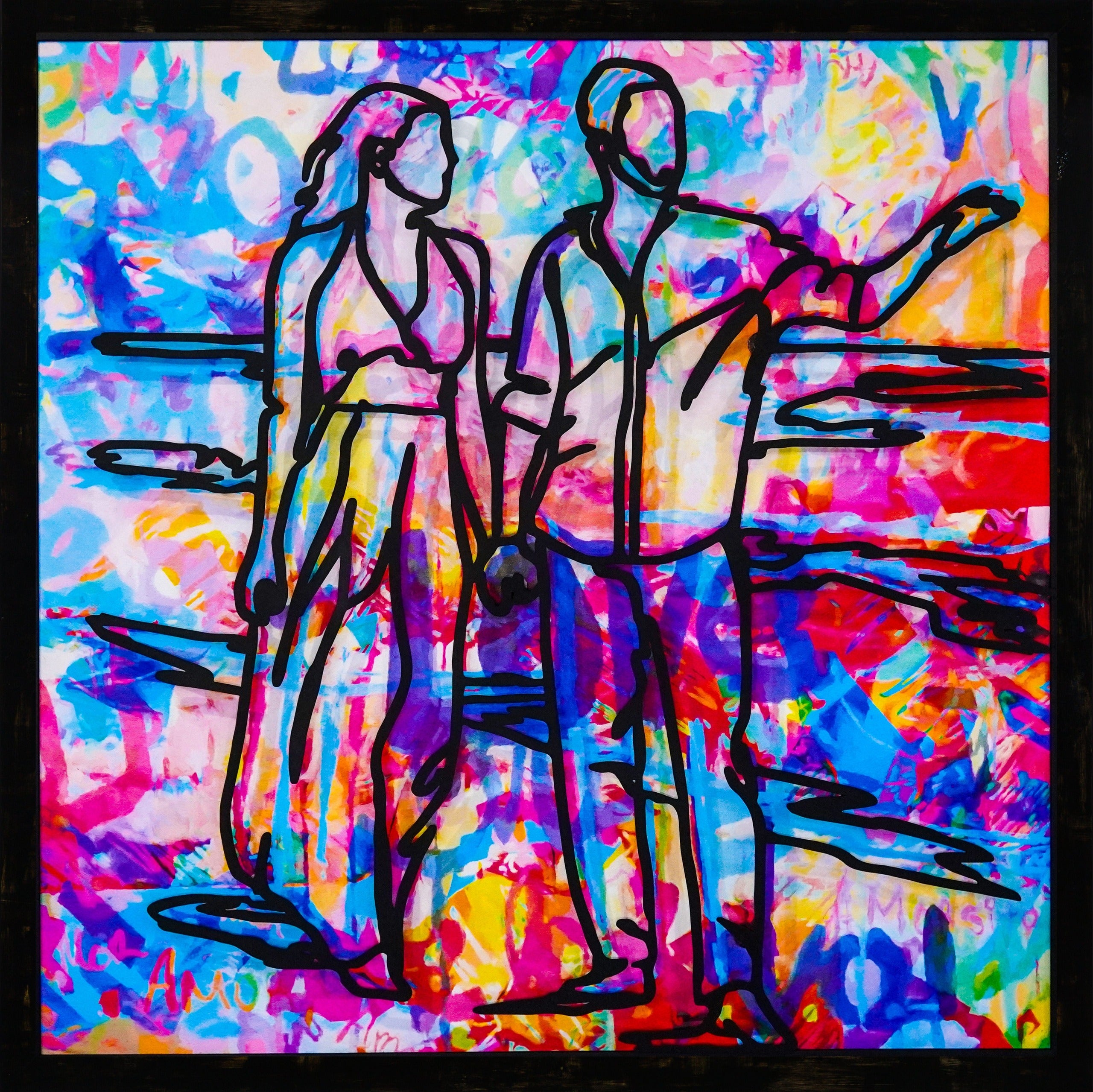 YOUR HEART IS MY DESTINY - LIMITED EDITION - original abstract painting by Ivan Guaderrama