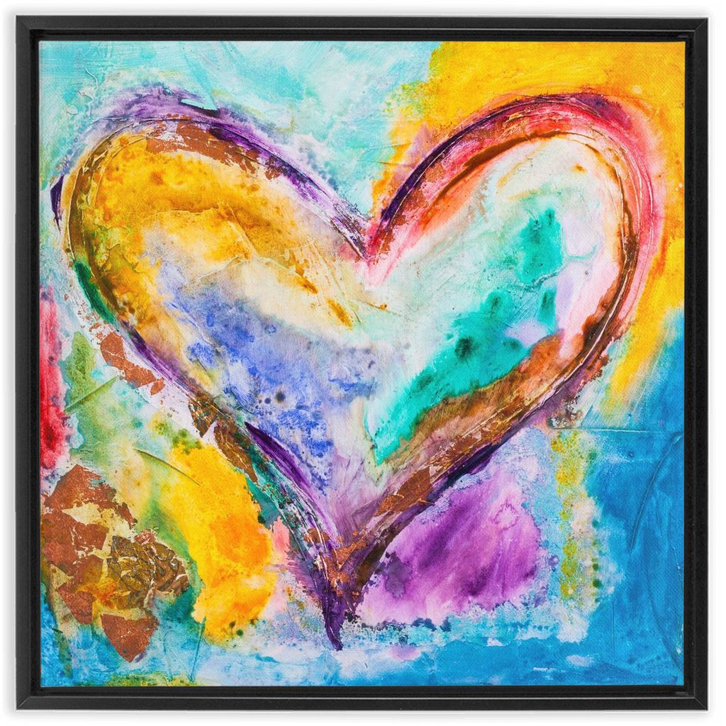 Heart Beat artwork detail - heart painting canvas print wall art