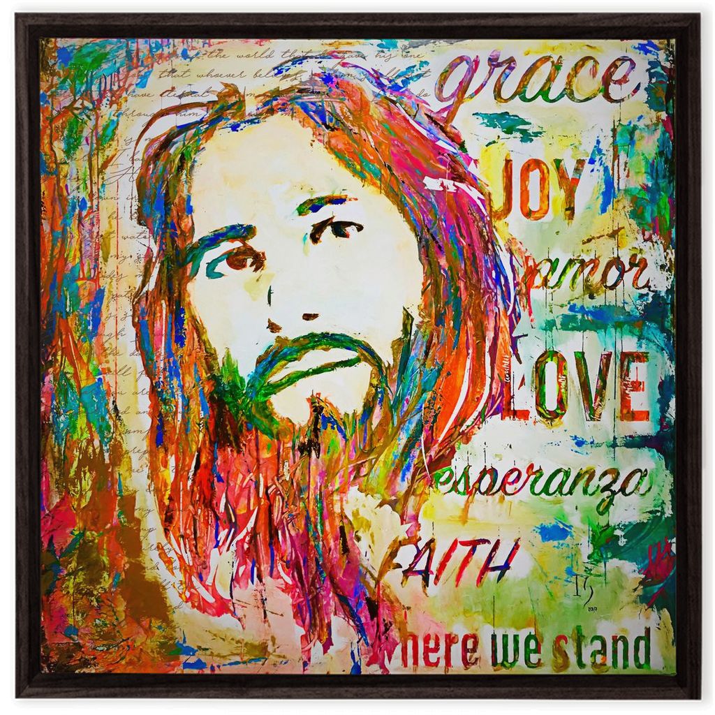 Jesus of Nazareth artwork detail - christian wall art canvas print wall art