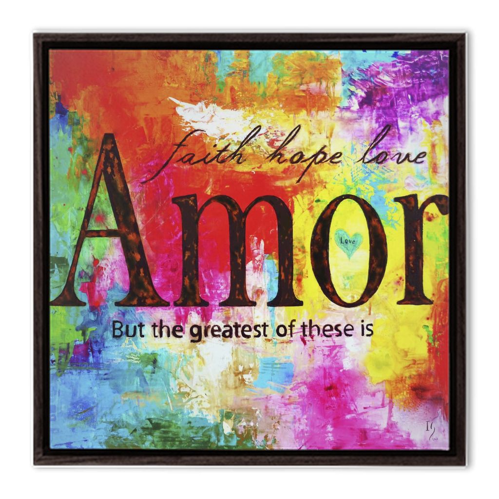 Faith Hope Love - bible verse wall art canvas print by Ivan Guaderrama