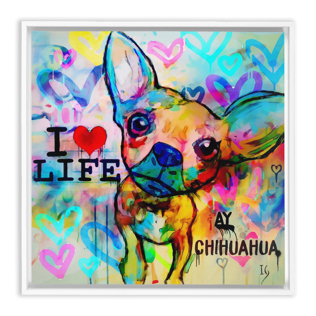 Ay Chihuahua artwork detail - interactive canvas print that comes alive with mobile app wall art