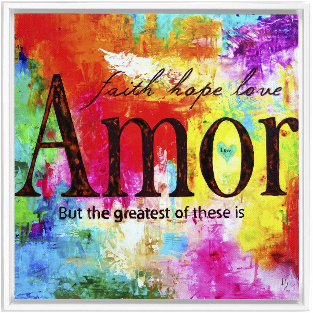 Faith Hope Love artwork detail - bible verse wall art canvas print wall art