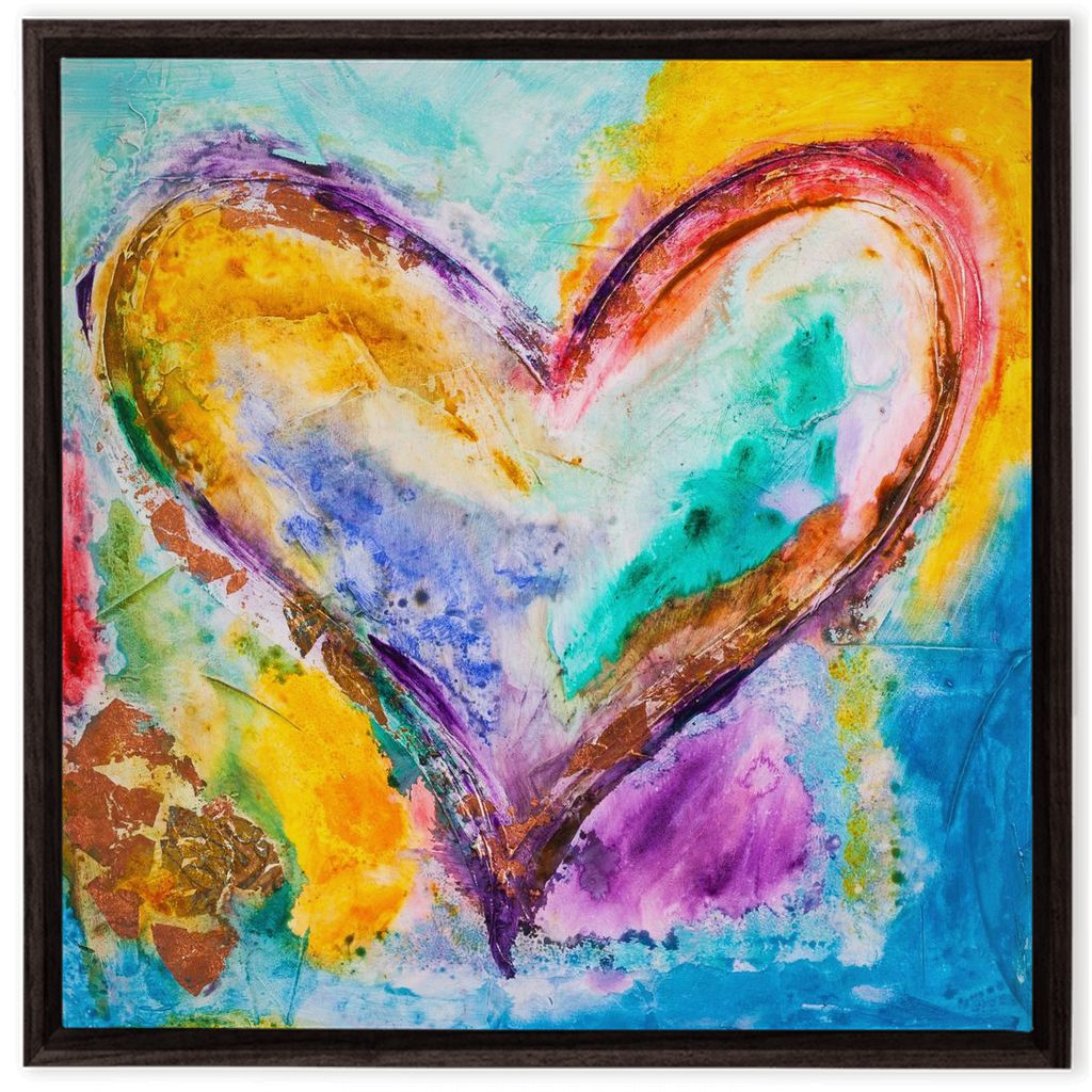 Heart Beat artwork detail - heart painting canvas print wall art