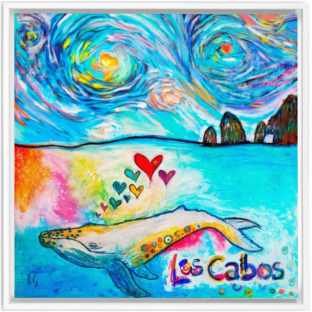 Los Cabos Whale artwork detail - interactive canvas print that comes alive with mobile app wall art