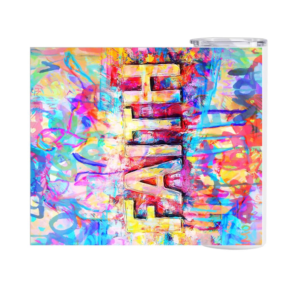 Faith - Skinny Tumblers canvas print in room setting - christian tumbler by Ivan Guaderrama