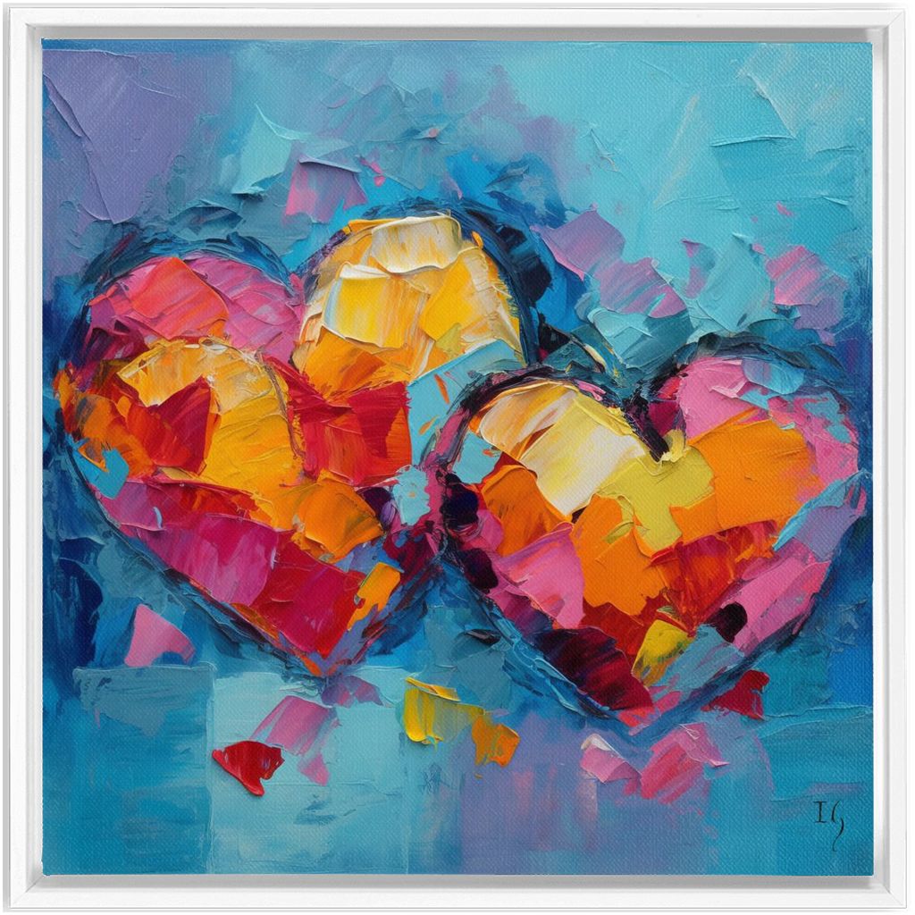 Colors of Connection artwork detail - heart painting canvas print wall art