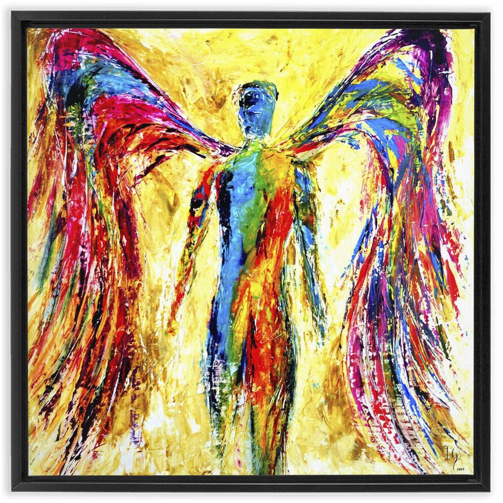Angel of Protection artwork detail - interactive canvas print that comes alive with mobile app wall art