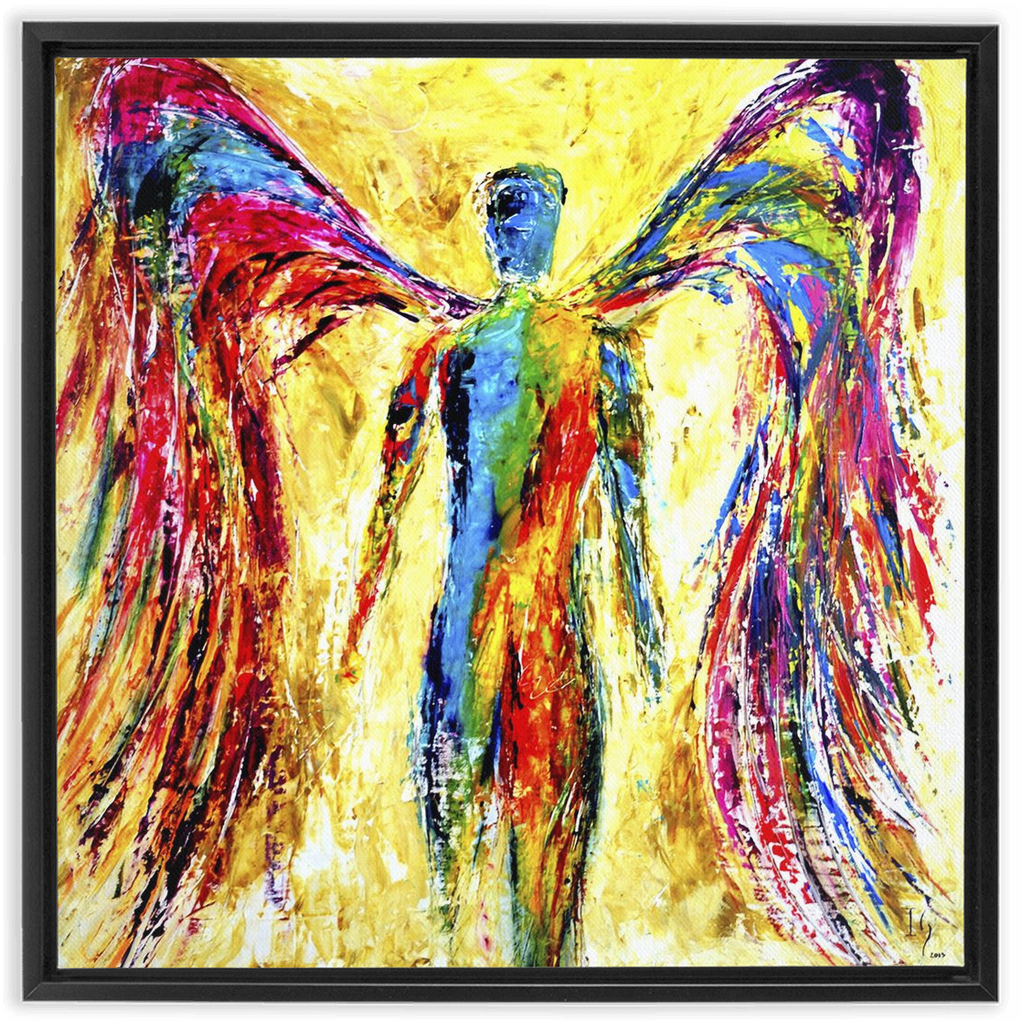 Angel of Protection artwork detail - interactive canvas print that comes alive with mobile app wall art