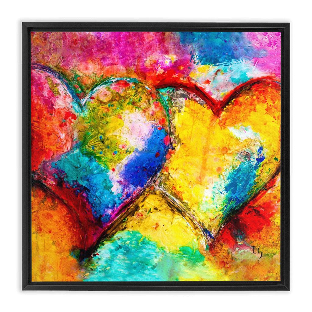 Twin Souls artwork detail - heart painting canvas print wall art